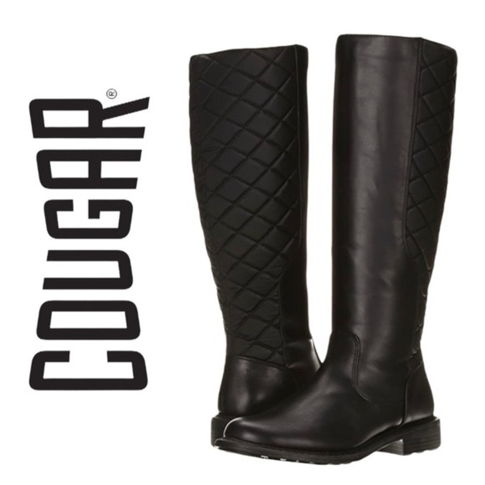 Cougar Women's Black Quilted Over the Knee Boots